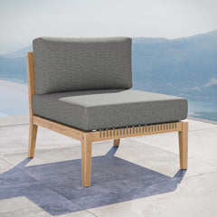 Clearwater Gray/Graphite Outdoor Patio Teak Wood Armless Chair - Ornate Home