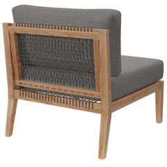 Clearwater Gray/Graphite Outdoor Patio Teak Wood Armless Chair - Ornate Home