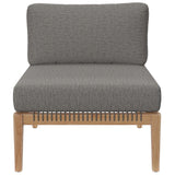 Clearwater Gray/Graphite Outdoor Patio Teak Wood Armless Chair - Ornate Home