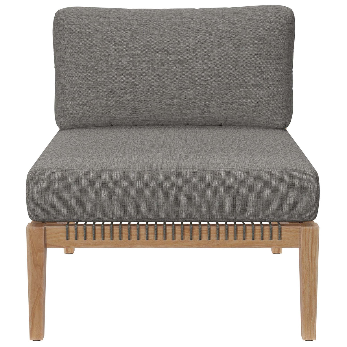 Clearwater Gray/Graphite Outdoor Patio Teak Wood Armless Chair - Ornate Home