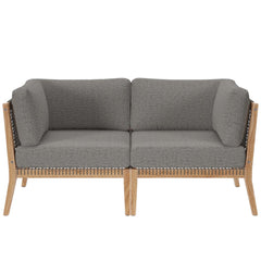 Clearwater Gray/Graphite Outdoor Patio Teak Wood Loveseat - Ornate Home