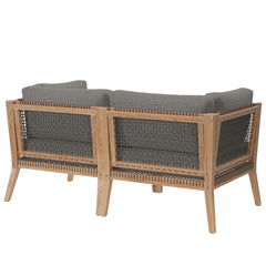 Clearwater Gray/Graphite Outdoor Patio Teak Wood Loveseat - Ornate Home
