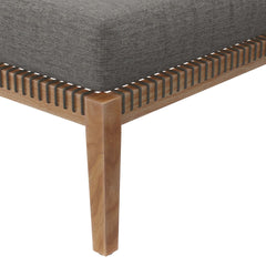 Clearwater Gray/Graphite Outdoor Patio Teak Wood Ottoman - Ornate Home