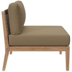 Clearwater Gray Light Brown Outdoor Patio Teak Wood Armless Chair - Ornate Home