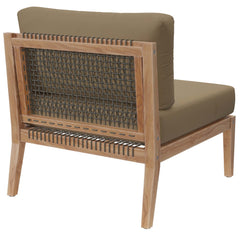 Clearwater Gray Light Brown Outdoor Patio Teak Wood Armless Chair - Ornate Home