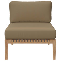 Clearwater Gray Light Brown Outdoor Patio Teak Wood Armless Chair - Ornate Home