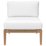 Clearwater Gray/White Outdoor Patio Teak Wood Armless Chair - Ornate Home