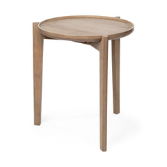 Cleaver Brown Round Top Solid Wood Accent Table - Ornate Home