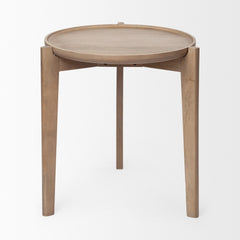 Cleaver Brown Round Top Solid Wood Accent Table - Ornate Home
