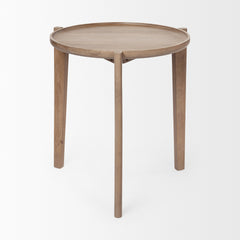 Cleaver Brown Round Top Solid Wood Accent Table - Ornate Home
