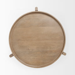 Cleaver Brown Round Top Solid Wood Accent Table - Ornate Home