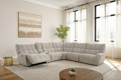 Clemens Beige Power Sectional - Ornate Home