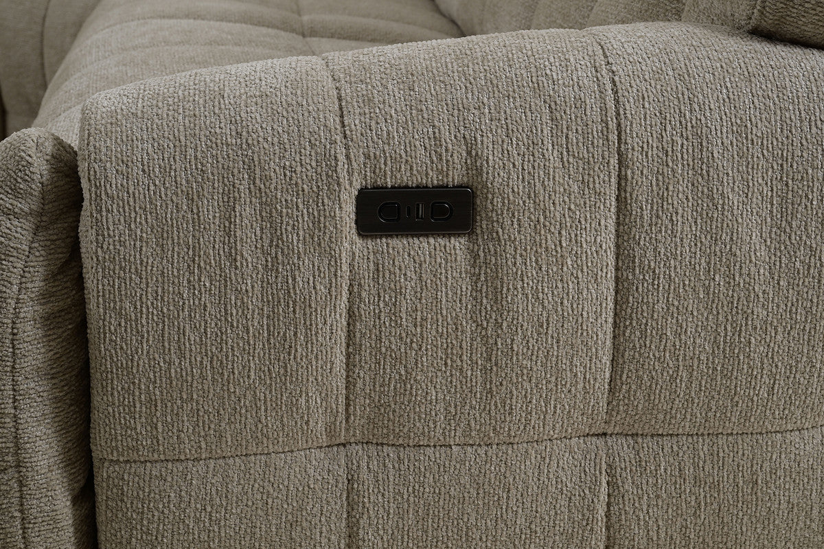 Clemens Beige Power Sectional - Ornate Home