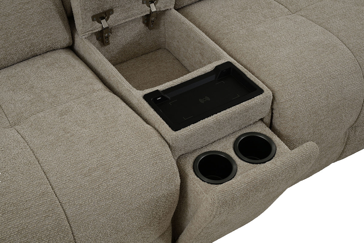 Clemens Beige Power Sectional - Ornate Home