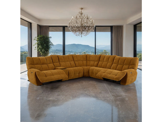 Clemens Butterscotch Power Sectional - Ornate Home