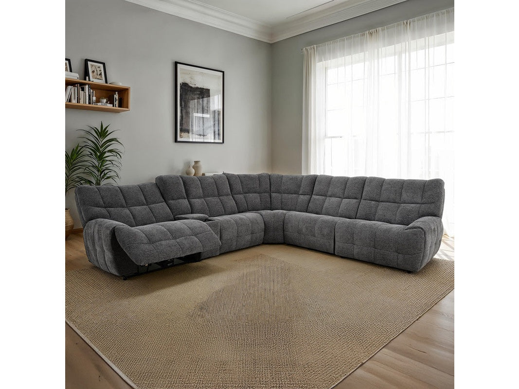 Clemens Dark Gray Power Sectional - Ornate Home