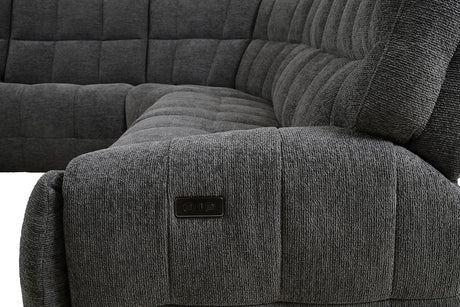 Clemens Dark Gray Power Sectional - Ornate Home
