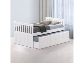 Clemens White Twin Captain Bed - Ornate Home