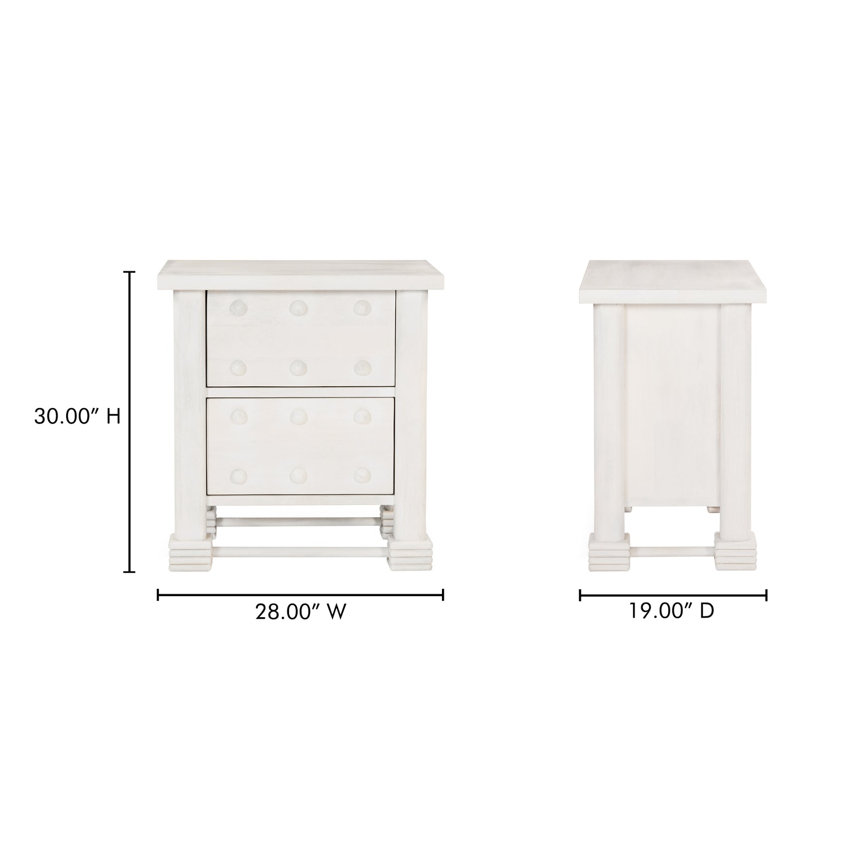 Clement Whitewashed Nightstand - Ornate Home