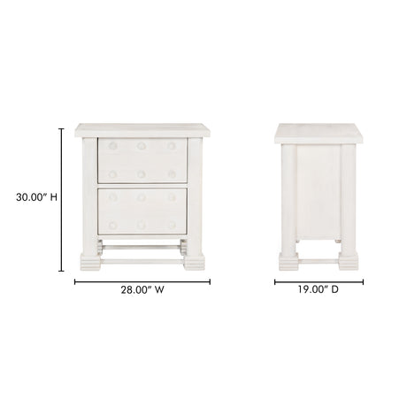 Clement Whitewashed Nightstand - Ornate Home