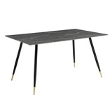 Clemente Gray/Charcoal/Black 5-Piece Dining Table Set - Ornate Home