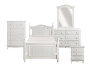 Clementine White 5-Piece Twin Bedroom Set - Ornate Home