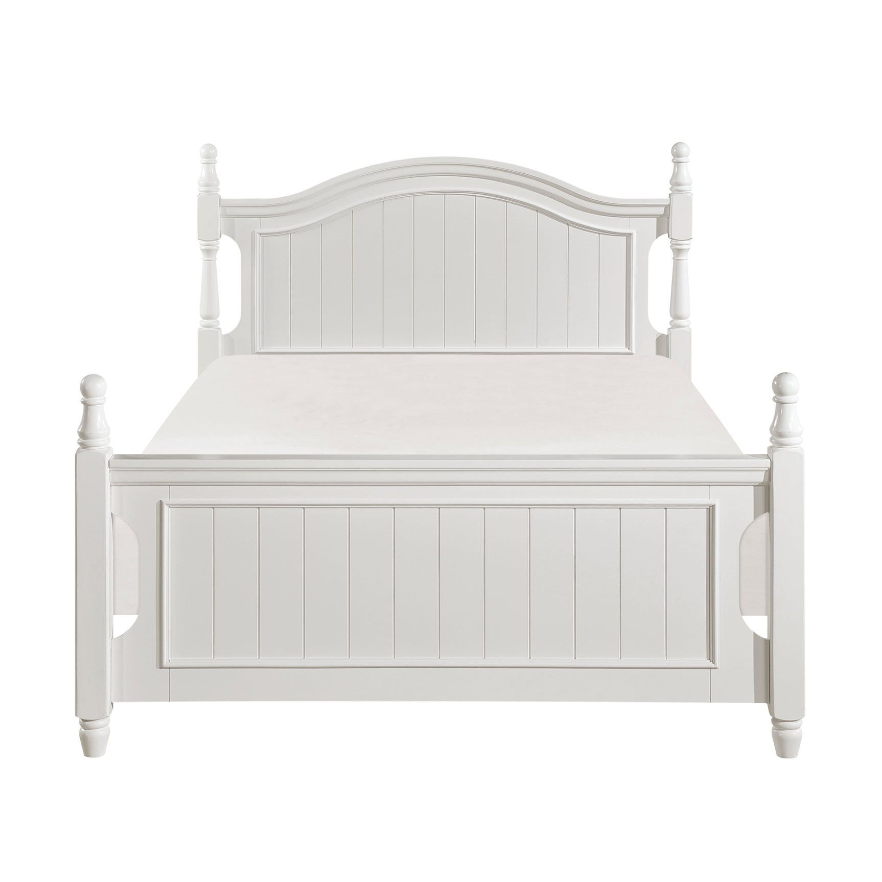 Clementine White Full Platform Bed with Twin Trundle - Ornate Home