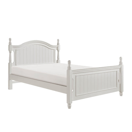 Clementine White Full Platform Bed with Twin Trundle - Ornate Home
