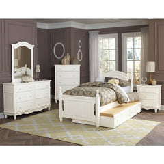 Clementine White Full Platform Bed with Twin Trundle - Ornate Home