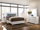 Clementine White & Gray 5pc Queen Bedroom Set w/ 2 Nightstand - Ornate Home