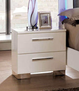 Clementine White & Gray 5pc Queen Bedroom Set w/ 2 Nightstand - Ornate Home