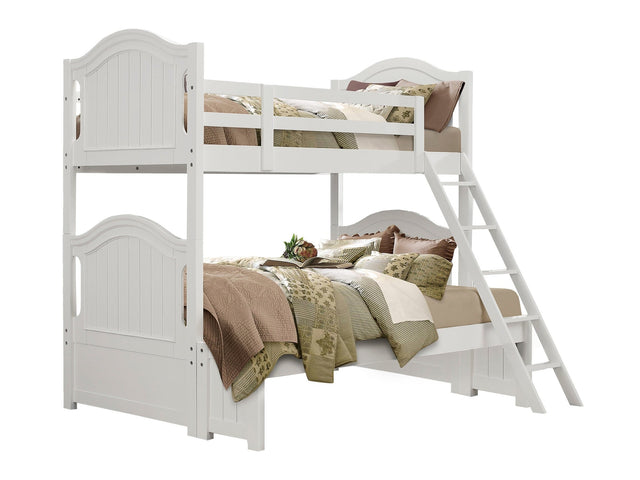 Clementine White Twin/Full Bunk Bed - Ornate Home