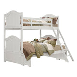 Clementine White Twin/Full Bunk Bed - Ornate Home