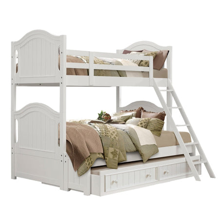 Clementine White Twin/Full Bunk Bed - Ornate Home