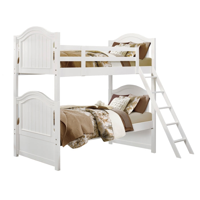Clementine White Twin/Twin Bunk Bed - Ornate Home