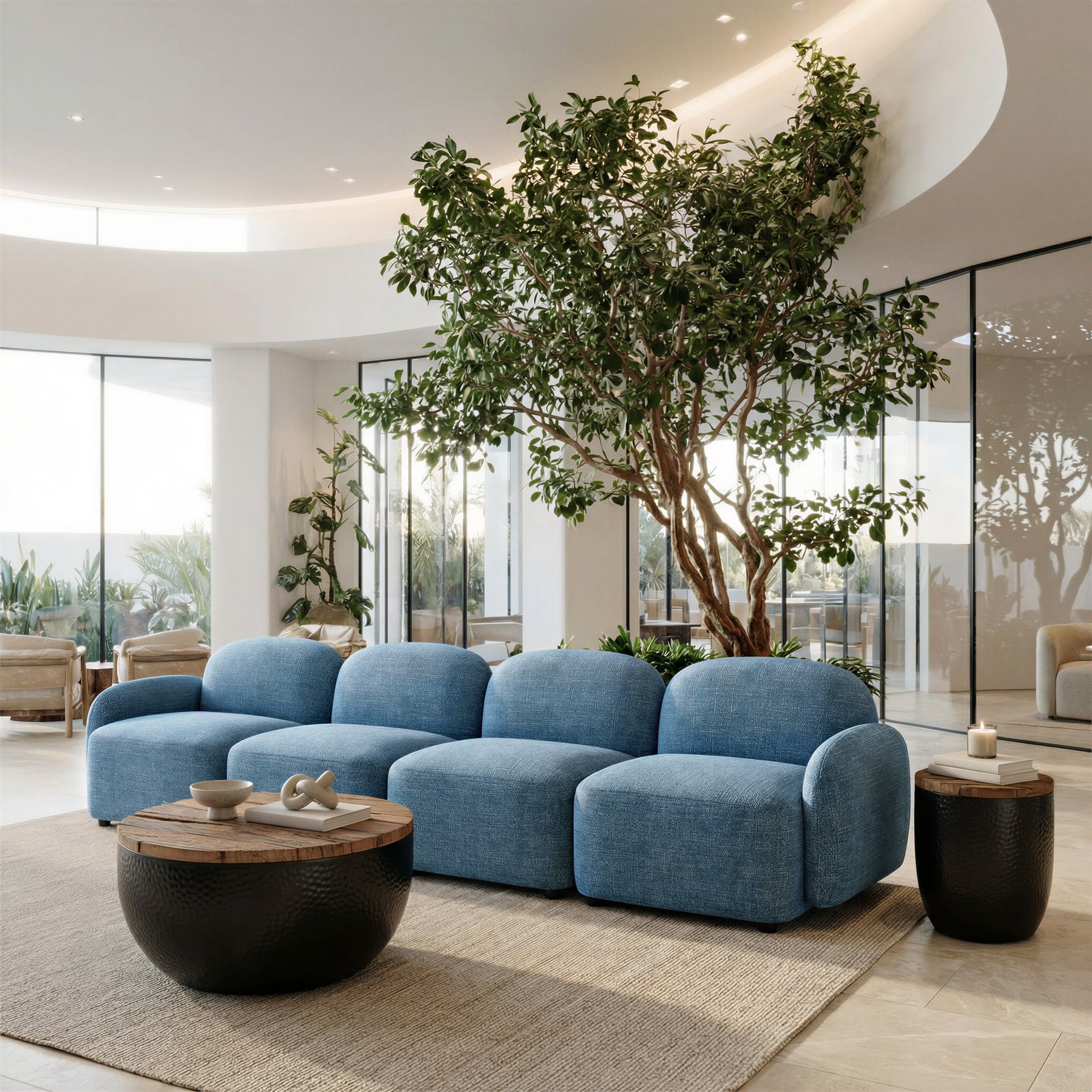 Cleo Blue Middle Chair