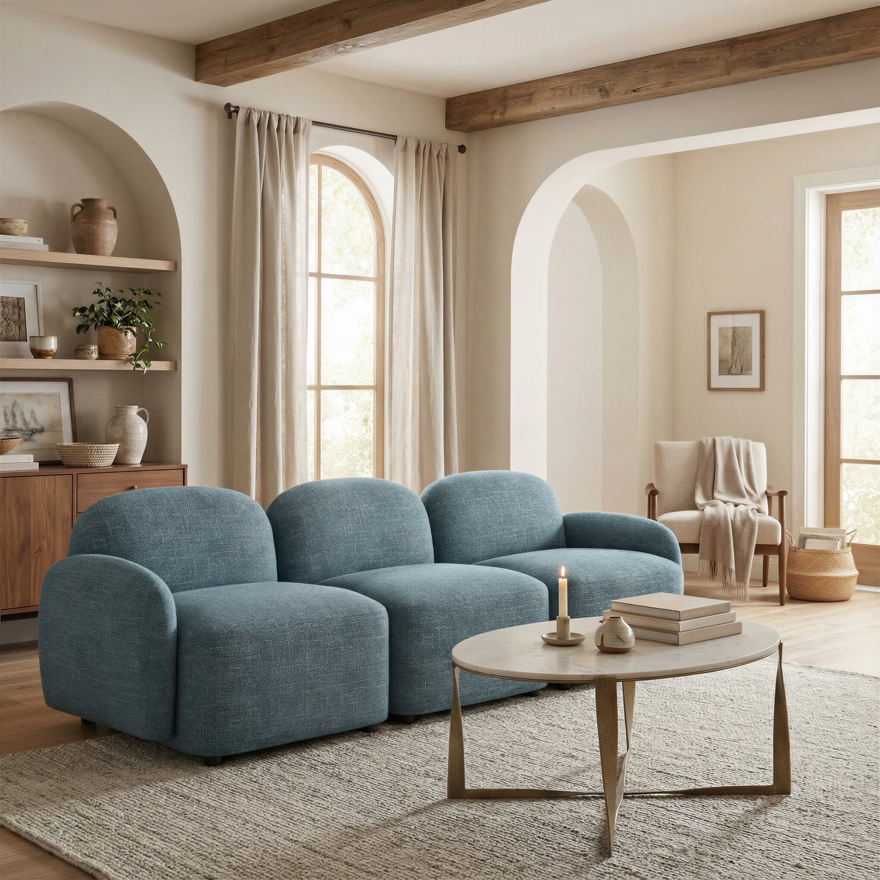 Cleo Blue Modular Sofa