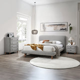 Cleo Gray Eastern King Bed - Ornate Home