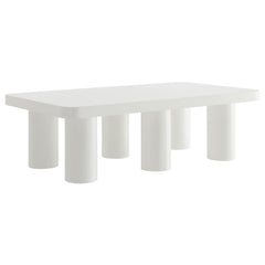 Cleo White 54" Rectangular Coffee Table - Ornate Home