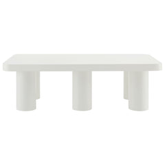 Cleo White 54" Rectangular Coffee Table - Ornate Home