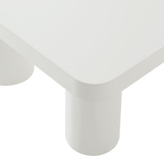Cleo White 54" Rectangular Coffee Table - Ornate Home