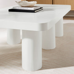 Cleo White 54" Rectangular Coffee Table - Ornate Home