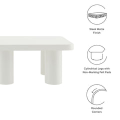 Cleo White 54" Rectangular Coffee Table - Ornate Home