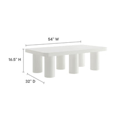 Cleo White 54" Rectangular Coffee Table - Ornate Home