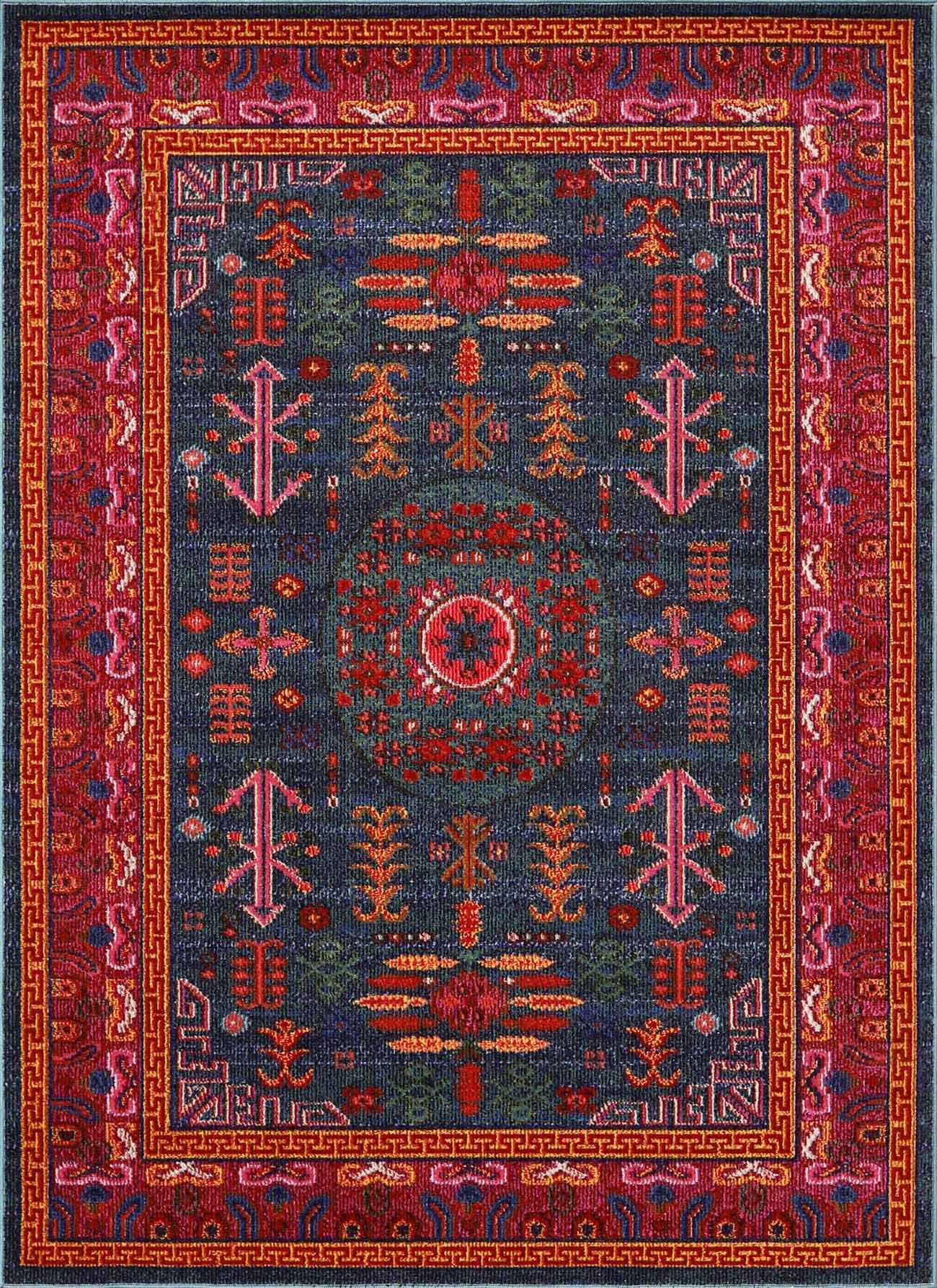Cleveland Colorful Traditional Area Rug - Teal, Aqua, Navy - Ornate Home