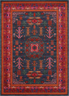 Cleveland Colorful Traditional Area Rug - Teal, Aqua, Navy - Ornate Home