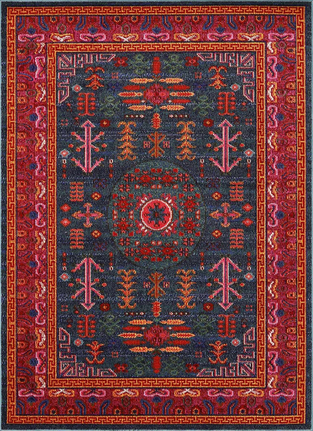 Cleveland Colorful Traditional Area Rug - Teal, Aqua, Navy - Ornate Home
