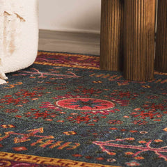 Cleveland Colorful Traditional Area Rug - Teal, Aqua, Navy - Ornate Home