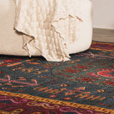 Cleveland Colorful Traditional Area Rug - Teal, Aqua, Navy - Ornate Home