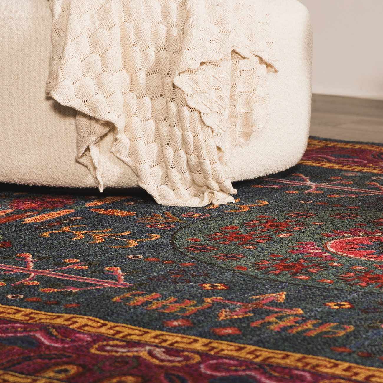 Cleveland Colorful Traditional Area Rug - Teal, Aqua, Navy - Ornate Home